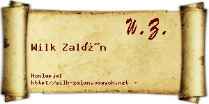 Wilk Zalán névjegykártya